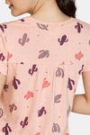 Zivame Texas Dreaming Knit Cotton Mid Length Nightdress - Peach — thumbnail 5